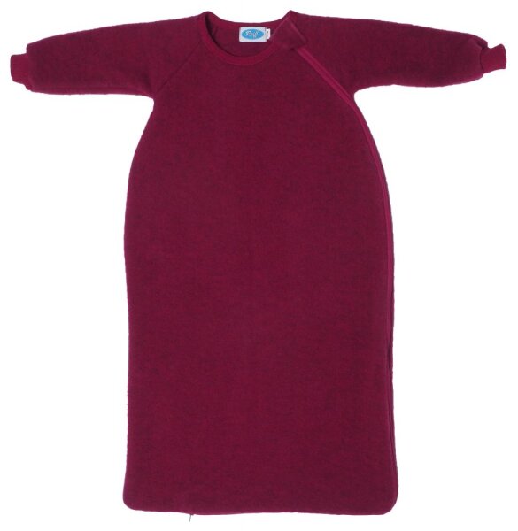 Schlafsack m. Arm Wollfleece beere