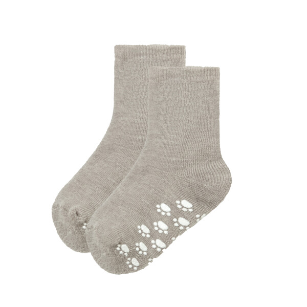Stoppersocken Wolle hellgrau - 27-30
