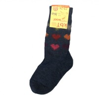 Hirsch Pl&uuml;schsocke Wolle Herzen jeans