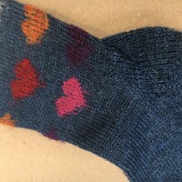 Hirsch Pl&uuml;schsocke Wolle Herzen jeans