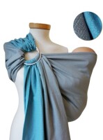 Storchenwiege Ring Sling Leo Duett türkis-grau
