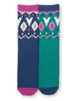 Socken warm 2er-Pack Fair Isle - 31-35