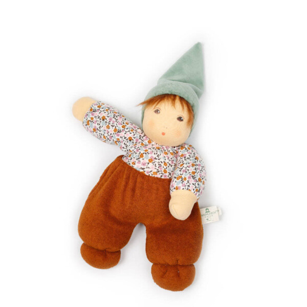 Puppe Waldkind braun-salbei