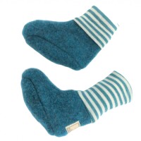 Sox Wollpuschen Wollfleece petrol melange