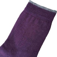 Kindersocken 80% Wolle dunkellila - 19-22