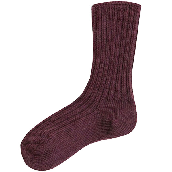 Wollsocken aubergine melange - 27-30