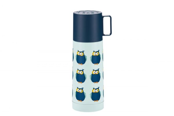 Blafre Thermosflasche Edelstahl Eulen blau