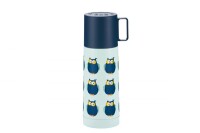 Blafre Thermosflasche Edelstahl Eulen blau