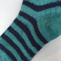 Ringelsocke Wolle t&uuml;rkis-marine