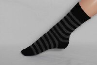 Ringelsocke Wolle schwarz-anthrazit