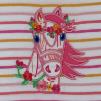 Kleid kurzarm Pferd white-pink-sun
