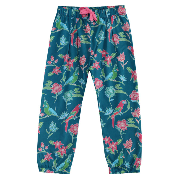Web-Hose Papageien turquoise-pink