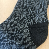 Hirsch Norweger Socken Sternenmuster schwarz-anthrazit