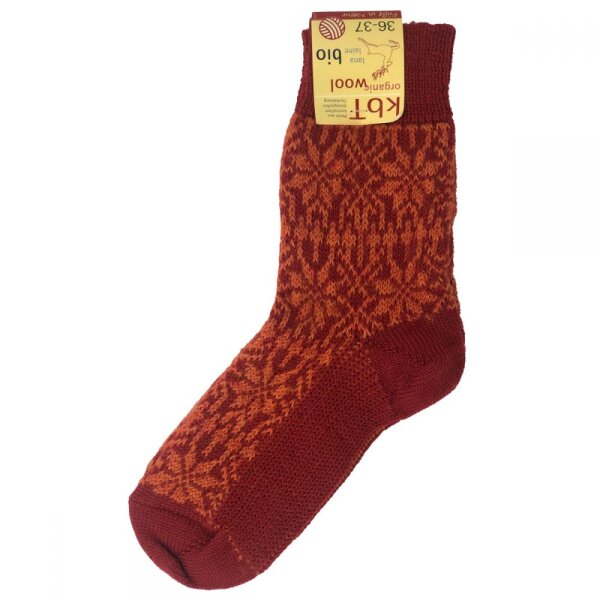 Norweger Socken Sternenmuster hummer-orange