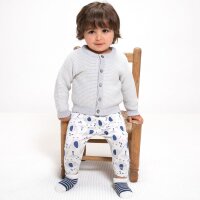 Strickjacke Ringel grau-ecru