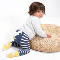 Strickjacke Ringel grau-ecru