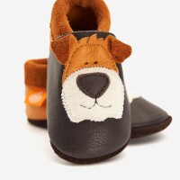 Leder-Hausschuhe Hund Eddy braun - 32/33
