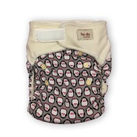 One-Size Windel 2.0 Bio-Velours Pinguin grau