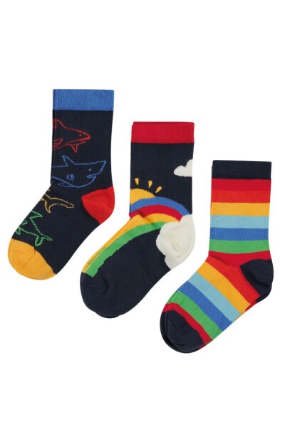 Socken 3er Pack Rainbow Sharks - 23-26