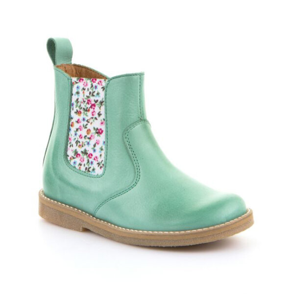 Chelsea Boots Blumen türkis