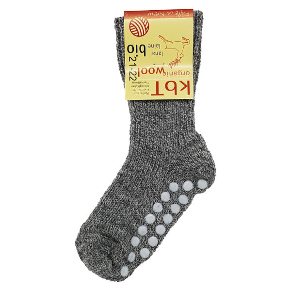 Stoppersocken Wolle grau melange