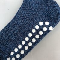 Stoppersocken Wolle marine meliert