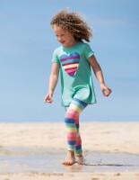 Sophie T-Shirt Pailletten Herz aqua