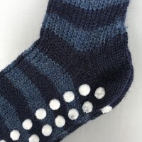 Stoppersocken Ringel Wolle marine-jeans
