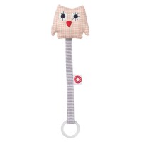 Schnullerkette Ring Eule pink