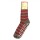 Stoppersocken Ringel Wolle grau-rot