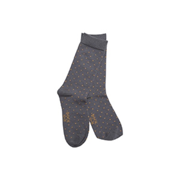 Socken Bambus Pünktchen grey-orange