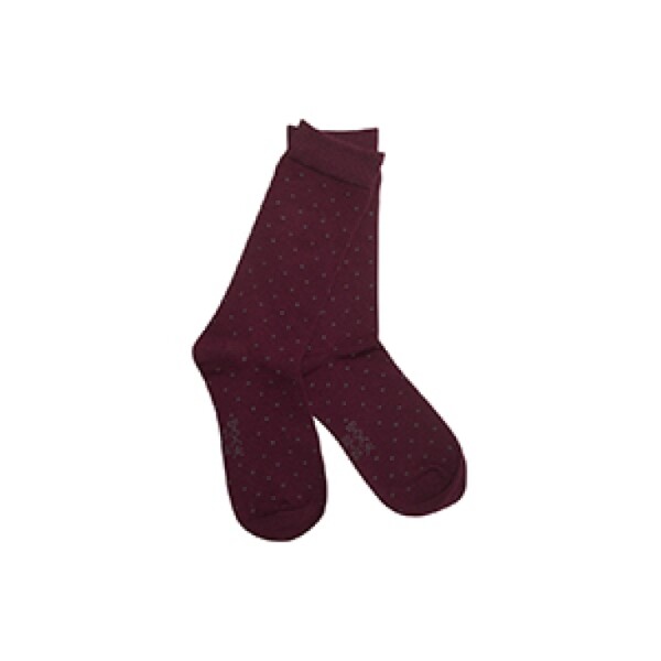 Socken Bambus Pünktchen bordeaux-grey