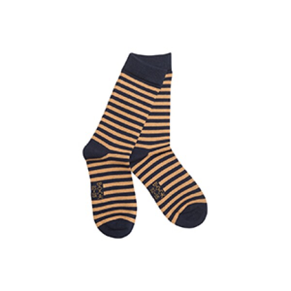 Socken Bambus navy-hellorange