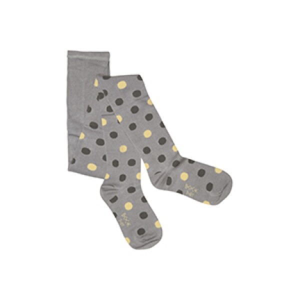 Strumpfhose Bambus Punkte grey-yellow