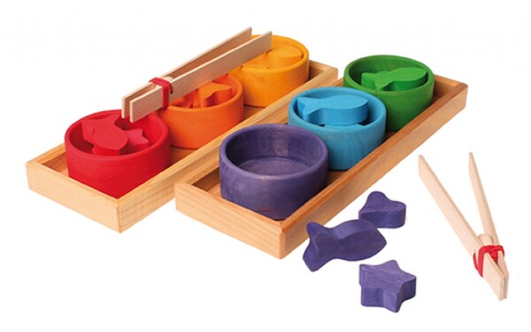 Sortierspiel Regenbogenschälchen