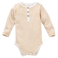 Body langarm Henley honiggelb geringelt - 98/104