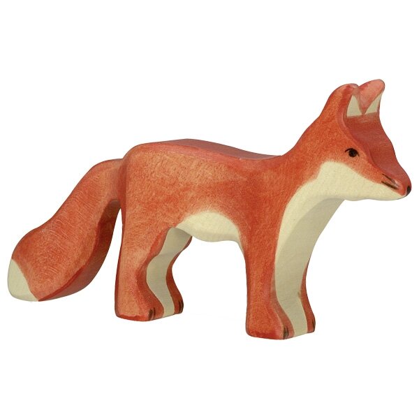 Holztiger Fuchs stehend