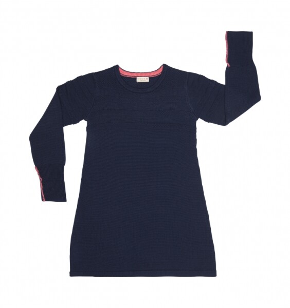 Kleid Wolle Strickmuster navy