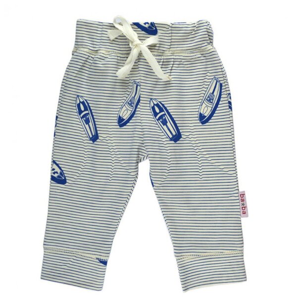 Baby-Hose Boote und Wellen naturweiß