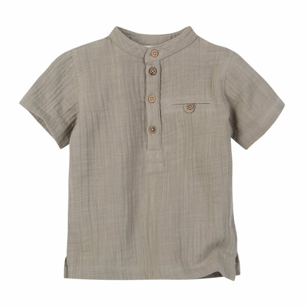 Kurzarm-Hemd Musselin khaki - 86/92