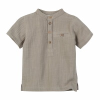 Kurzarm-Hemd Musselin khaki - 86/92