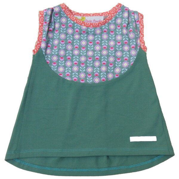 Tunika-Kleid Blumen grün