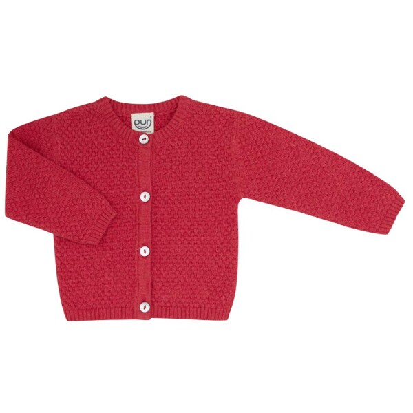 Jacke Popcorn BW/Leinen red - 74/80
