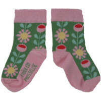 Retro-Blumen Socken grün
