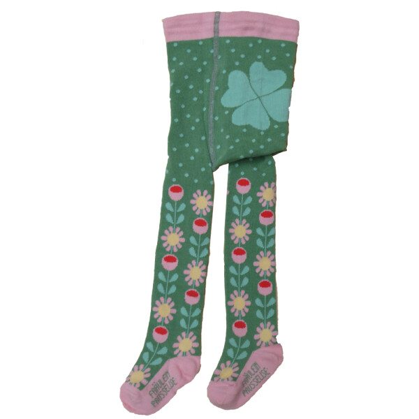 Retro-Blumen Babystrumpfhose grün