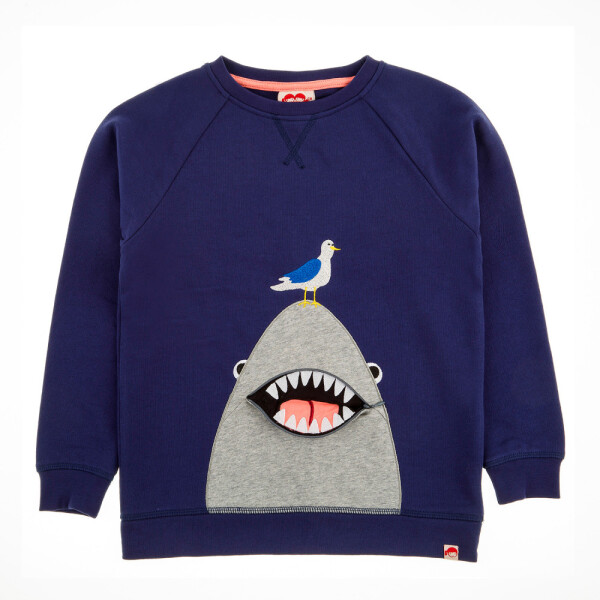 Sweatshirt Hai mit Zip dunkelblau