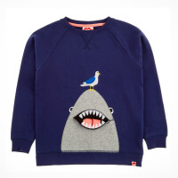Sweatshirt Hai mit Zip dunkelblau