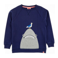 Sweatshirt Hai mit Zip dunkelblau