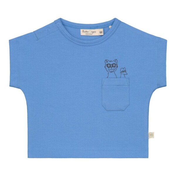 T-Shirt Katze und Maus blau