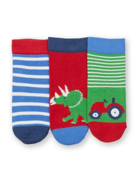 Socken 3er Pack Dino grün - 6-12 Monate